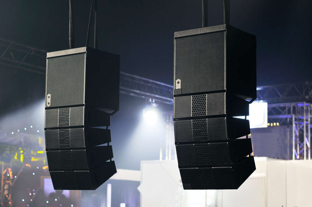 Concert,Hall,,Professional,Acoustic,System,,Suspended,Soundspeakers.,Disco,And,Party