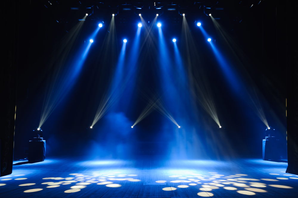 Free,Stage,With,Lights,,Lighting,Devices.